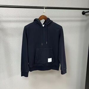 🚩steal authenticThom Browne Navy Hoodie Sweater